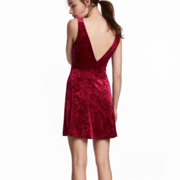 H&M Red Velvet Dress - Picture 2 of 7
